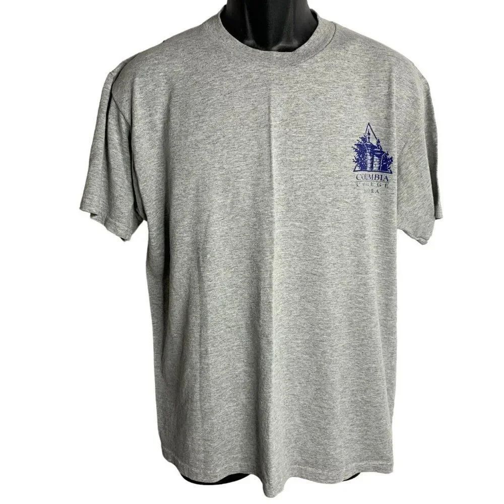 Columbia College Crewneck T Shirt L Grey Short Sleeve Liberal Arts Aurora CO